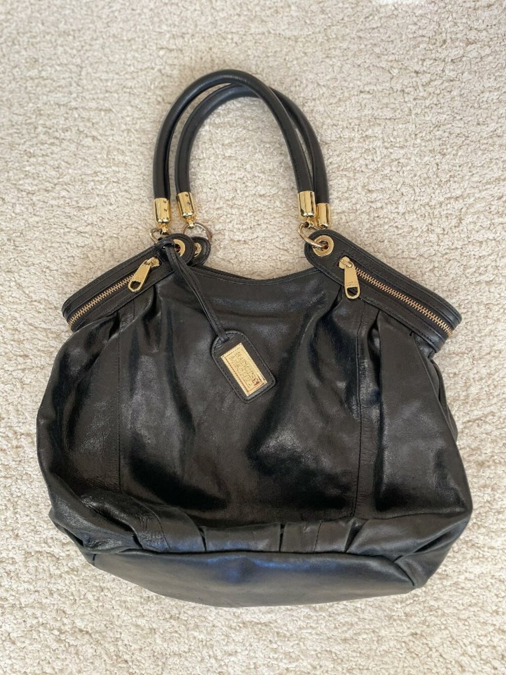 Badgley Mischka Black Leather Handbag